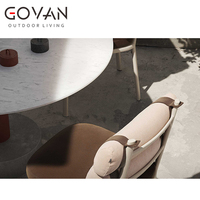 Ensemble de table à manger de jardin moderne, structure en aluminium, résistant aux intempéries, mobilier d'extérieur pour patio, balcon, moments de détente