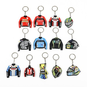 Porte-clés personnalisé en PVC de créateur, design 3D en forme de veste de <span class=keywords><strong>moto</strong></span>, double face - Product Image 1