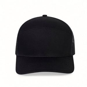Blank Snapback Sports Gorras Trucker Baseball Cap 7 Panel Golf Custom Logo <b>Flat</b> Brim Mesh Trucker <b>Hat</b> for Man - Product Image 3