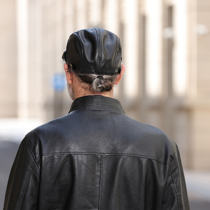 Casquette en <span class=keywords><strong>imitation</strong></span> peau de mouton bec de canard béret pour hommes chapeau décontracté d'hiver pour adultes âgés Bai Xiaoyuan 56-58CM - Product Image 4