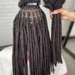 Dreadlock Extensions de Cheveux Humains 8 Pouces 0.4cm de Largeur 70 Brins Loc Extensions pour Homme/Femme Faits à la Main Permanent Soft Locs