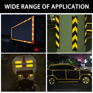 Adesivo Riflettente a Freccia Autoadesivo Disponibile in Giallo e Nero Rosso e Bianco Rosso e Nero Nastro Riflettente per Camion - Product Image 3