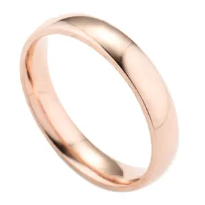 2022 best Fashion custom logo wedding rings jewelry simple design stainless steel rose gold band ring for women