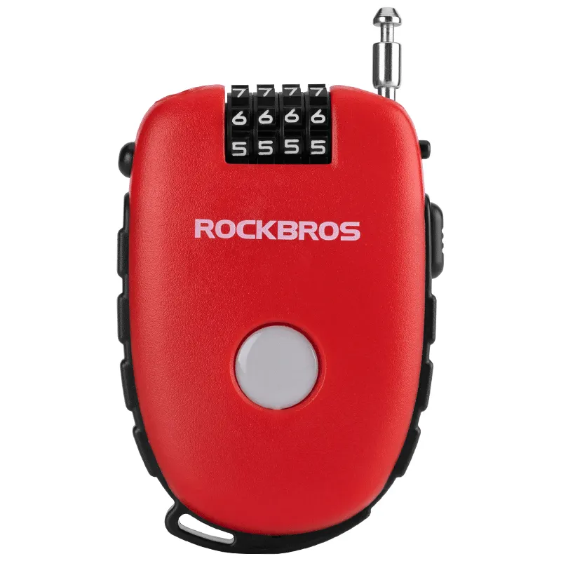 ROCKBROS Serrure à câble en acier à combinaison portable Serrure télescopique pour vélo antivol Serrure à code métallique pour mot de passe pour vélo