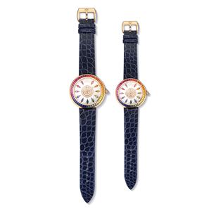 ANSTER-Reloj de acero inoxidable con movimiento de cuarzo para parejas, pulsera con diamantes de moissanita arcoíris, regalo para amantes del Día de San Valentín - Product Image 1