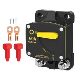 <span class=keywords><strong>Disjoncteur</strong></span> cc de batterie <span class=keywords><strong>12</strong></span> <span class=keywords><strong>volts</strong></span> étanche à réinitialisation manuelle 60A avec interrupteur marche-arrêt pour la Protection de la batterie de voiture bateau marin RV - Product Image 1