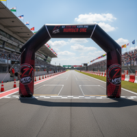 Arche de cible gonflable personnalisée multicolore pour événements sportifs et courses, avec ventilateur intégré, étanche et facile à installer