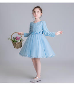 Vestido de princesa de encaje de manga larga para niñas, fiesta de cumpleaños, actuación de piano, falda esponjosa - Product Image 5