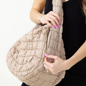 Quilted <strong>Puffer</strong> Tote Bag Oversized Slouchy Hobo Handbag Women Lightweight Padded Shoulder Bag with Wide Strap - Product Image 5