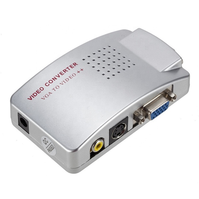 Universal NTSC PAL VGA to TV AV RCA Signal Adapter Converter Video Switch Box Composite for Computer Laptop PC