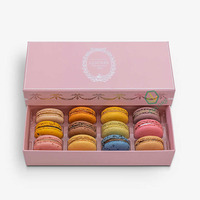 Günstige kunden spezifische Luxus schwarz Geschenk Lebensmittel Keks Makronen Verpackungs box Sweet Cookie Verpackungs papier Macaron Box