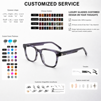 Personnalisation 2026 Nouveau Design Lunettes Optiques en Acétate pour Hommes Montures Optiques Haut de Gamme Anti-Lumière Bleue pour Usage Quotidien OEM/ODM
