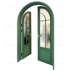 Maison résidentielle moderne Porte en arc bon marché Intérieur Cadre en aluminium Double artisanat Portes françaises battantes en verre - Product Image 5