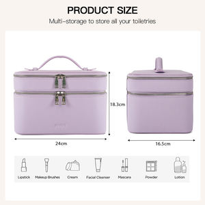 الأكثر مبيعاً من COSSNI منظم مقسم بطبقتين للسفر صندوق أدوات تجميل حقيبة زينة - Product Image 3