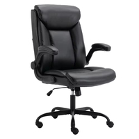 Fauteuil de Direction Classique en Cuir Réglable et Pivotant pour Bureau à Domicile
