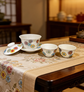 Exquisito Juego de Té <span class=keywords><strong>Chino</strong></span> Kungfu, Gaiwan de Porcelana Tradicional sin Asa con Taza de Té y Caja de Regalo de Alta Gama - Product Image 3