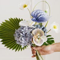 Bouquet de fleurs artificielles en plastique fait main, arrangement floral tropical pour centre de table de mariage, décoration de la maison