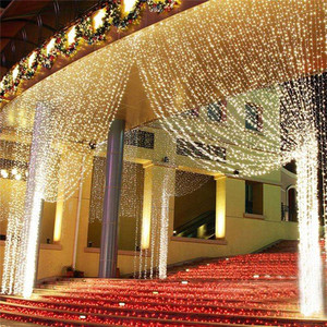 Bleu 2x 2/3x3 Led Glaçon Led Rideau Lumière Féerique De Ficelle De Fée A Mené La Lumière De Noël Guirlande - Product Image 1