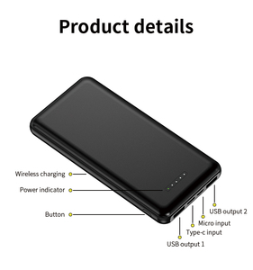 Venta al por mayor de EE. UU. Adaptador de viaje Universal de Banco de acoplable blanco 10 000 mAh inalámbrica externa con tazas - Product Image 2
