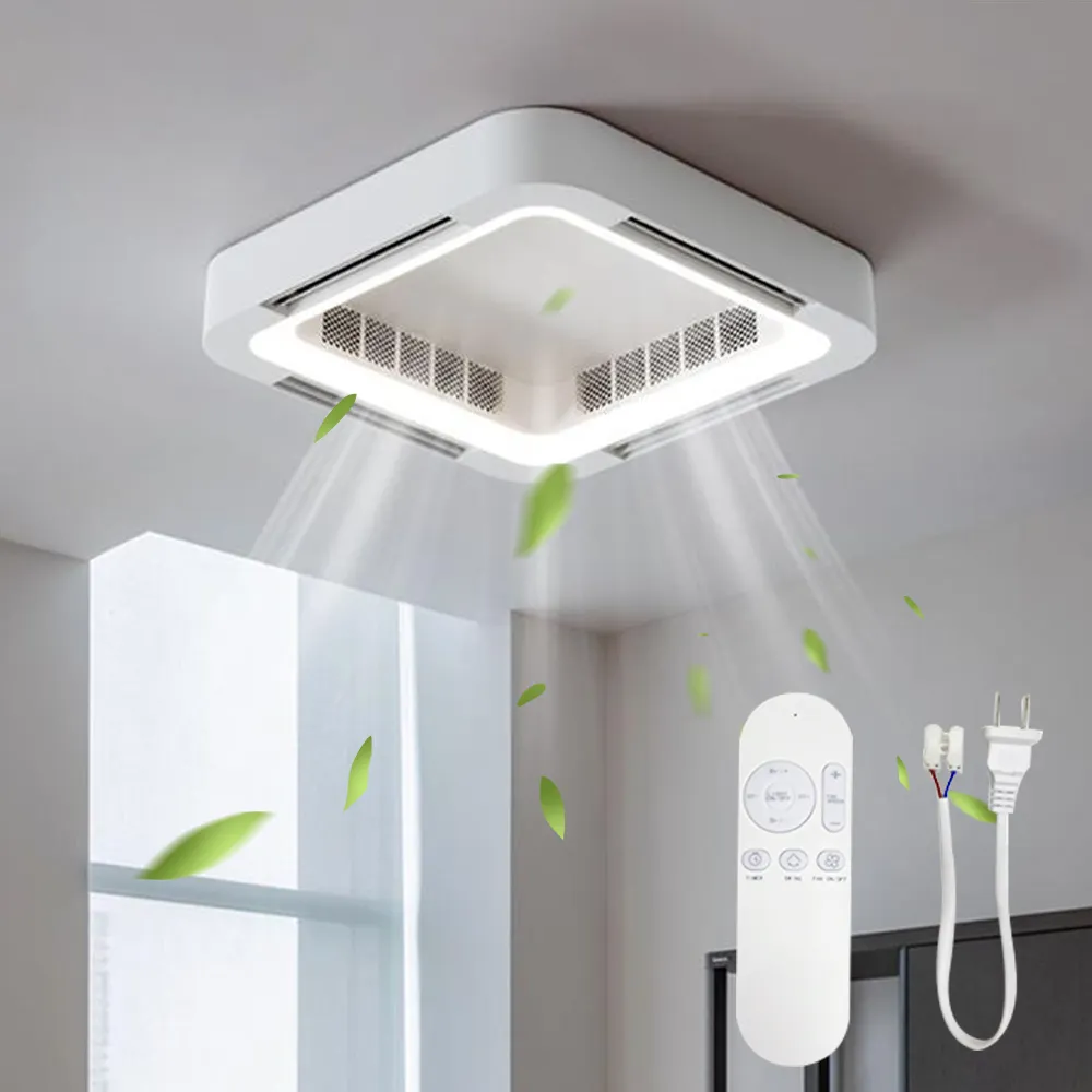 Ventilateurs de plafond avec lumière télécommande intelligente ventilateur de plafond moderne avec lumière led télécommande ventilateur sans lame plafonnier