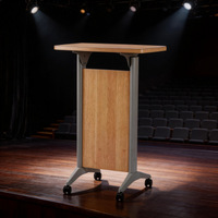 Pupitre en bois oblong professionnel mobile pour enseignant, bureau de conférence moderne, bureau d'accueil, simplicité pour salle de réunion