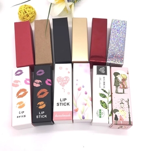 OEM ODM Luxury custom logo eco friendly small cosmetic beauty lip stick gloss tube paper boxes packaging