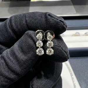 Fine Platinum Diamond Stud Earrings IGI Certified Brilliant Cut High Clarity <b>Stones</b> Elegant Minimalist Jewelry Women Party - Product Image 5