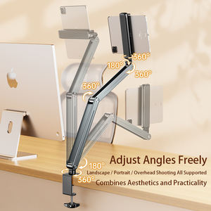 Support de Table ou de <span class=keywords><strong>Lit</strong></span> Flexible à Col de Cygne avec <span class=keywords><strong>Pince</strong></span> Longue et Rotation à 360° pour Téléphone, <span class=keywords><strong>Liseuse</strong></span> Kindle et Tablette - Product Image 2