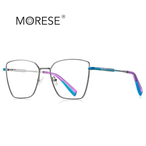 MORESE 3051 Grandes lunettes carrées à la mode pour femmes, <span class=keywords><strong>monture</strong></span> colorée avec finition métallisée - Product Image 4