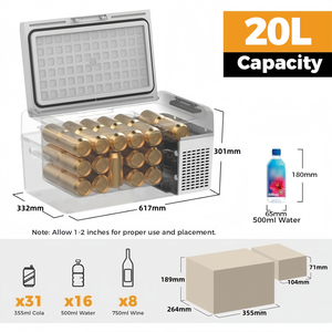 ICECO Cooler <strong>Box</strong> 20L 40W Camping Fridge <strong>Freezer</strong> Portable 24V/12V Car Refrigerator Steel Stainless For Truck RV Car - Product Image 2