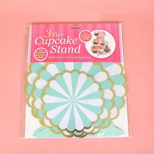 Disposable Multi-layer Paper Cake Rack Birthday Party Decoration Three-layer Hot Stamping Dessert <b>Table</b> Cake Tray Cupcake Stand - Product Image 6