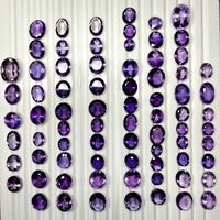MRGems Pierres précieuses naturelles en améthyste africaine, taille ovale, violettes avec iridescence, pour la fabrication de bijoux