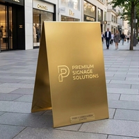 Signalétique personnalisée avec logo sur mesure, revêtement fluorocarboné, panneau A-frame résistant au vent pour extérieur