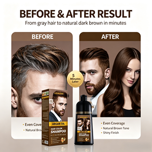 Champú Profesional para el Cabello con Aceite de Argán de Calidad de Salón, Coloración Rápida en 5 Minutos, Anti-Manchas, Tinte Duradero para el Cabello Marrón Oscuro - Product Image 6