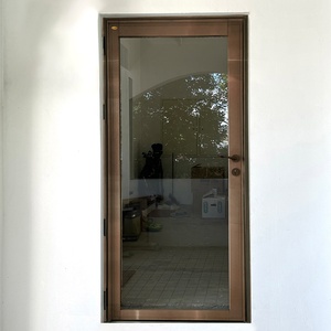 Puerta de vidrio para exteriores de calidad superior Puerta de vidrio insonorizada con marco de acero de titanio para exportación - Product Image 5