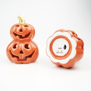 Lanterne citrouille LED en céramique classique personnalisée, couleur personnalisée en relief, best-seller 2025, pour Halloween et Thanksgiving - Product Image 5