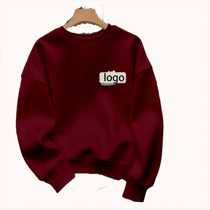 Sweat-shirt à col rond en coton lourd pour homme, coupe ample, pull doublé en polaire, chaleur d'automne, tendance, jeunesse, sans capuche, personnalisable - Product Image 3