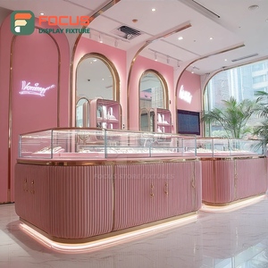 Modern Jewelry Retail Fixtures Polished Surface Brand Store Glass Showcase - Product Image 2