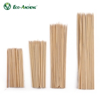 Brochettes plates jetables en bambou naturel pour barbecue, idéales pour la viande, les kebabs, le poulet et la restauration