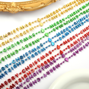 Vente en gros de collier et guirlande de <span class=keywords><strong>perles</strong></span> avec lettres pour décoration de sapin de Noël - Product Image 4