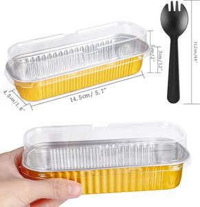 200ml 4oz Color Coated Aluminum <b>Foil</b> Loaf Pan With Dome Plastic Lid Disposable Colored Aluminum <b>Foil</b> Baking <b>Container</b> - Product Image 3