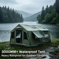 16 ㎡   Tente gonflable, 8+8 ㎡   Chambre et salon, auvent occultant 210g TC Coton & 420D, Glamping Mansion