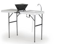 Table à poisson pliante en plastique HDPE blanc de haute qualité avec évier pour barbecue en plein air pique-nique nettoyage poisson