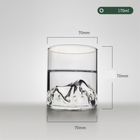 Tasse en verre borosilicate de haute qualité, style chinois créatif, 170 ml, 300 ml, design Montagne en vue