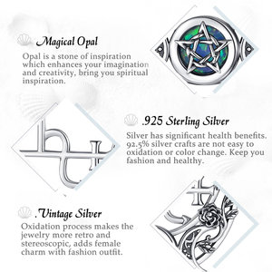 Changda <span class=keywords><strong>Pagan</strong></span> Wiccan Mitología Amuleto Joyería Regalos 925 Plata Esterlina Brujería Ópalo Sigilo de Lilith Colgante Collares - Product Image 3