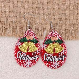 Christmas <b>Drop</b> Earrings Acrylic Santa Claus Bells Snowflake Women's Gift Jewelry Fashion Holiday Decor - Product Image 6