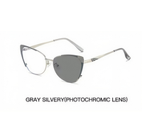 Lunettes de vue pour adultes, style œil-de-chat, unies, photochromiques, durables, légères, à monture complète, protection UV, pour myopes, vente en gros