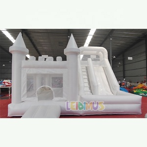Maison <span class=keywords><strong>de</strong></span> rebond blanche moonwalk pour enfants en gros avec piscine à balles et toboggan château gonflable <span class=keywords><strong>de</strong></span> mariage blanc - Product Image 2