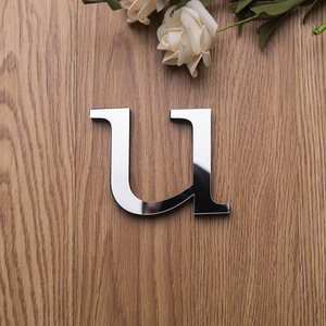 Letras Minúsculas Regulares, Espejo Acrílico Dorado, Adhesivo de Pared Impermeable y Ecológico, Letra <span class=keywords><strong>Cursiva</strong></span> 3D, Decoración Moderna para el Hogar - Product Image 6