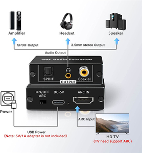 Extracteur audio <span class=keywords><strong>HDMI</strong></span> <span class=keywords><strong>ARC</strong></span> 192 kHz, <span class=keywords><strong>adaptateur</strong></span> <span class=keywords><strong>HDMI</strong></span> <span class=keywords><strong>ARC</strong></span> EARC TV <span class=keywords><strong>vers</strong></span> coaxial optique Toslink numérique SPDIF stéréo avec canal de retour audio - Product Image 3